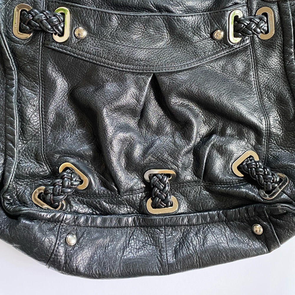 B. Makowsky Black Leather Hobo Bag - Picture 3 of 16